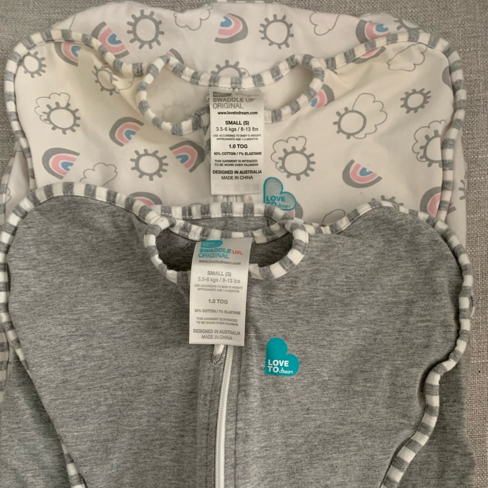 Pair of Love To Dream Original Swaddle Ups